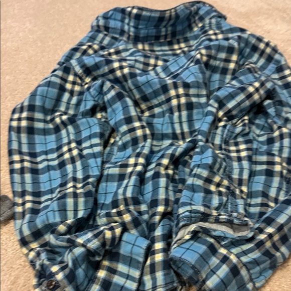 American Eagle Outfitters Blue Plaid and Sonoma Gray/black Striped Shirts - Picture 5 of 5